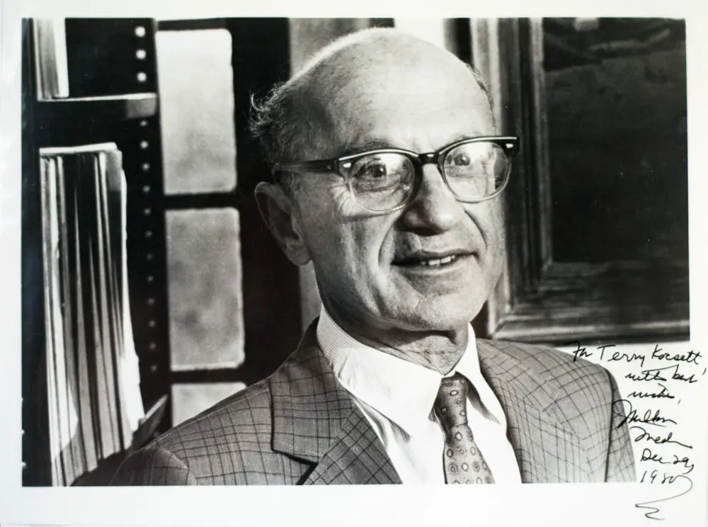 Milton Friedman Signed Photograph.