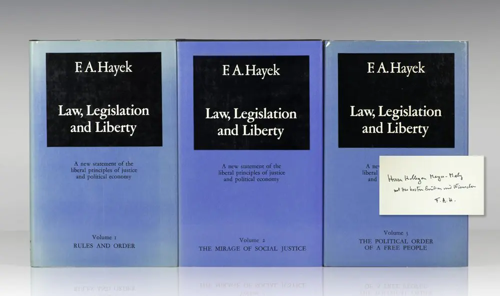 Law, Legislation and Liberty. A New Statement of the Liberal Principles of Justice and Political Economy.