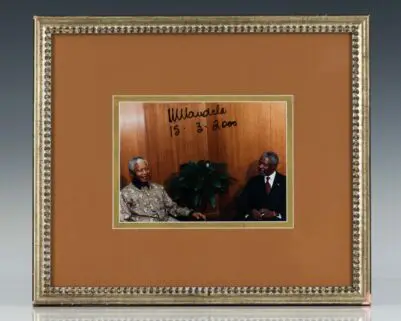 Nelson Mandela Signed Photograph.
