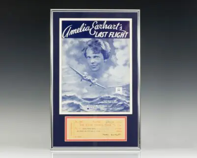 Amelia Earhart Signed Check.
