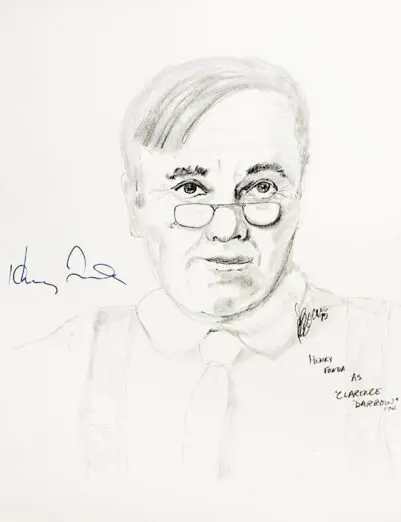 Henry Fonda Signed P.B. Socci Sketch.