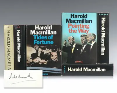 Harold Macmillan's Memoirs: Winds of Change, 1914-1939; The Blast of War, 1939-1945; Tides of Fortune, 1945-1955; Riding the Storm, 1956-1959; Pointing the Way, 1959-1961; At the End of the Day, 1961-1963.
