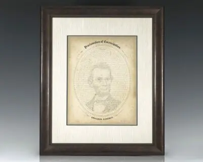Abraham Lincoln Emancipation Proclamation Typographic Portrait.