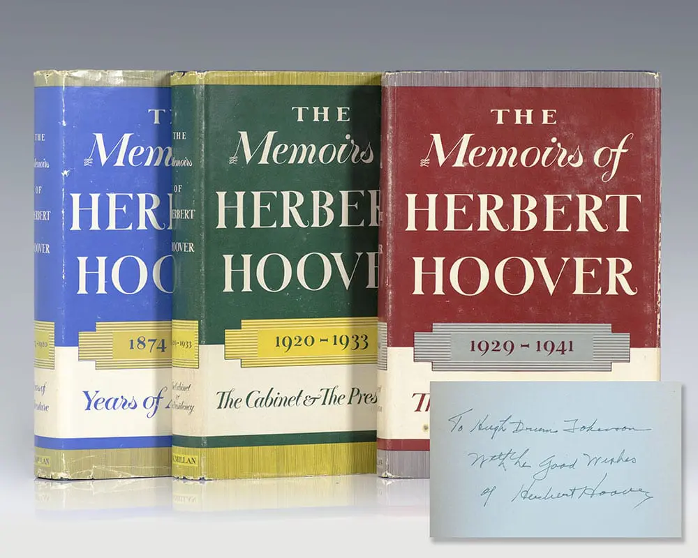 The Memoirs of Herbert Hoover: Years of Adventure 1874-1920; The Cabinet and the Presidency 1920-1933; The Great Depression 1929-1941: Three Volume Complete Set.