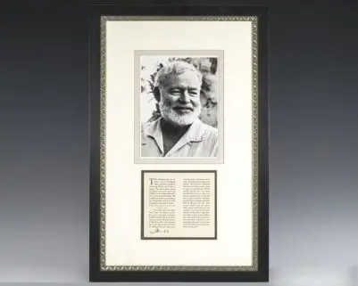 Ernest Hemingway Autograph Letter Excerpt Signed.