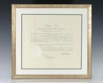 Joe DiMaggio Presidential Commission Signed by Richard Nixon.