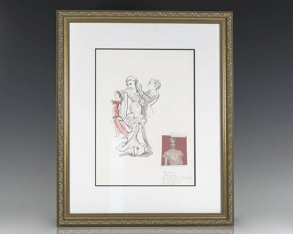 Hilary Knight Original Vanity Fair Watercolor Illustration.