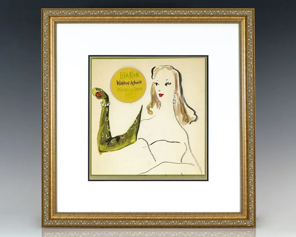 Original Hilary Knight Watercolor Signed.