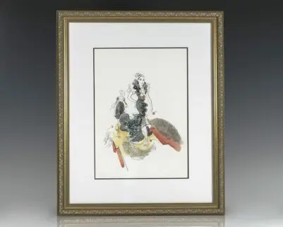 Hilary Knight Original Christian LaCroix Watercolor Illustration.
