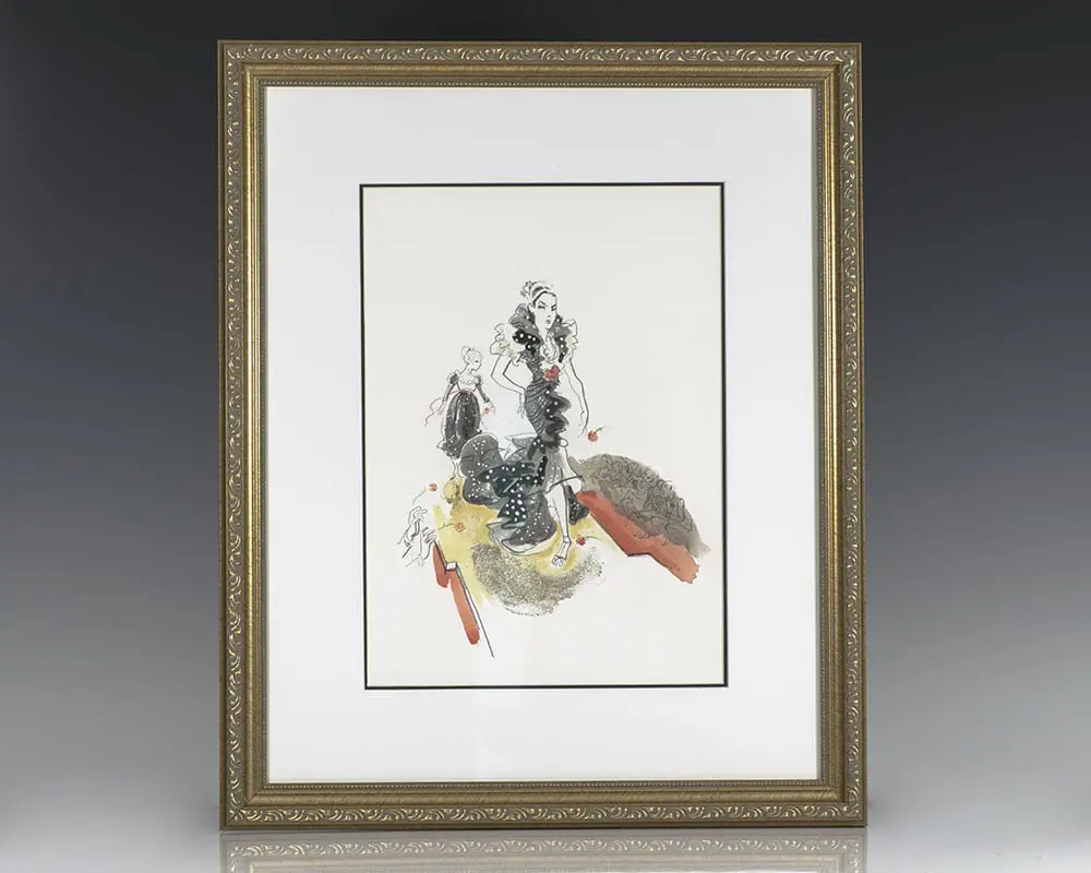 Hilary Knight Original Christian LaCroix Watercolor Illustration.