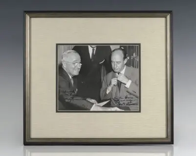 Harry S. Truman and Adlai Stevenson Signed Photograph.