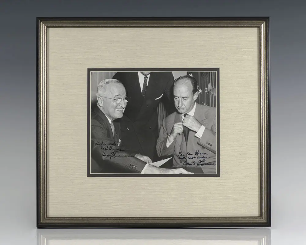 Harry S. Truman and Adlai Stevenson Signed Photograph.