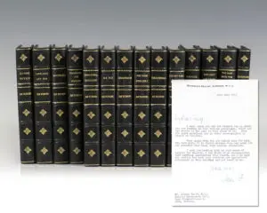 Complete Set of 14 First Edition James Bond Novels: Casino Royale, Live and Let Die, Moonraker, Diamonds are Forever, From Russia with Love, Dr. No, Goldfinger, For Your Eyes Only [Short Stories including A View to a Kill and Quantum of Solace], Thunderball, The Spy Who loved Me, On Her Majesty's Secret Service, You Only Live Twice, The Man with the Golden Gun, Octopussy and The Living Daylights.