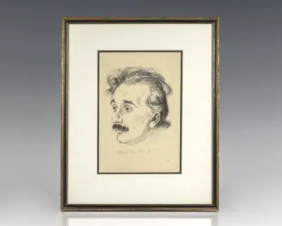 Albert Einstein Signed Etching.