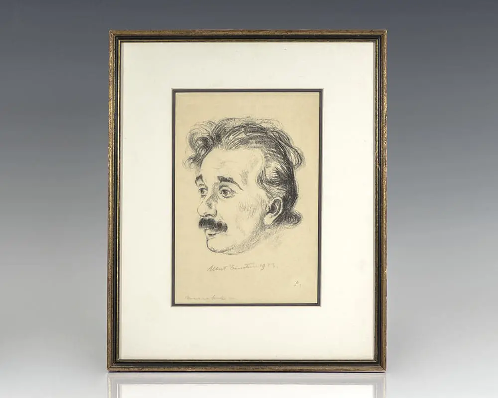 Albert Einstein Signed Etching.