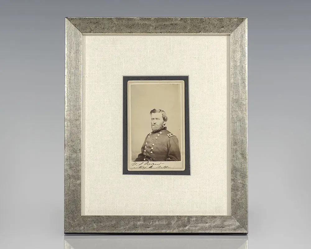Ulysses S. Grant Signed Carte de Visite.