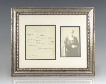 Jane Addams Signed Photograph and Autograph Letter.