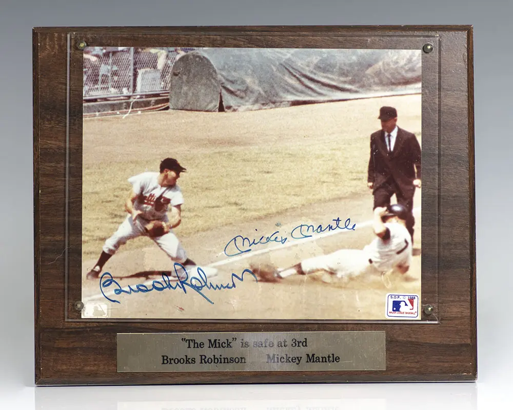 Mickey Mantle and Brooks Robinson Signed Photograph.