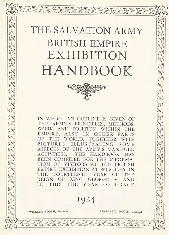 The Salvation Army British Exhibition Handbook.