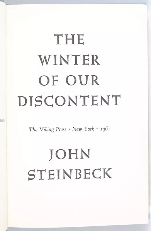 The Winter of Our Discontent.