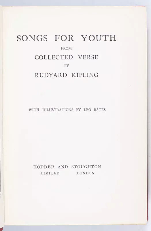 Songs For Youth From Collected Verse.