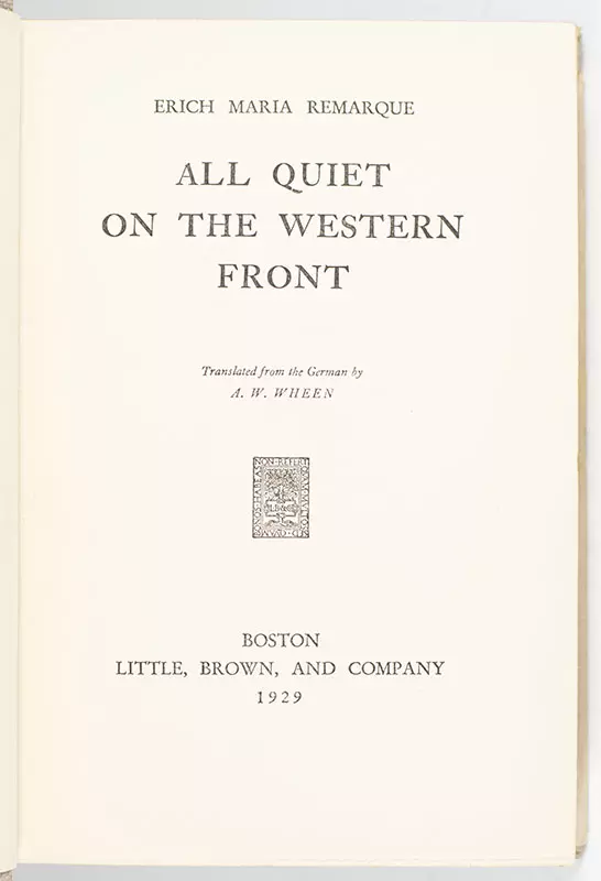 All Quiet On The Western Front.