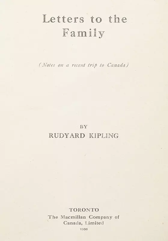 Letters to the Family (Notes on a trip to Canada).