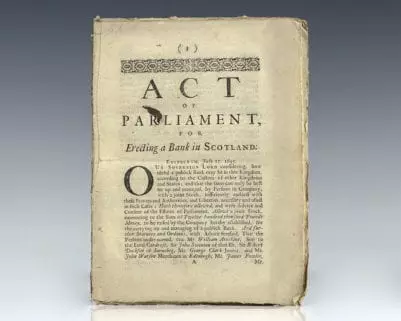 Act of Parliament for Erecting the Bank in Scotland.