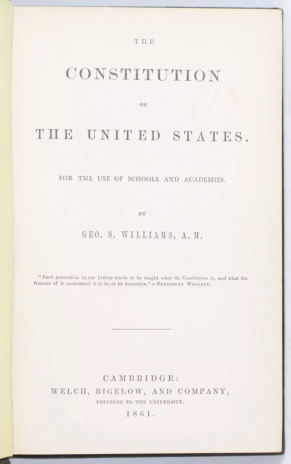 The Constitution of The United States. For the Use of Schools and Academies.