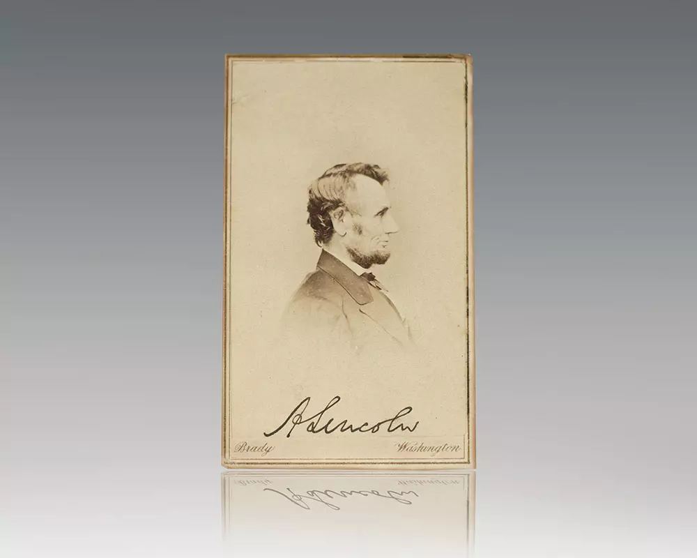 Abraham Lincoln Signed Carte-de-Visite.