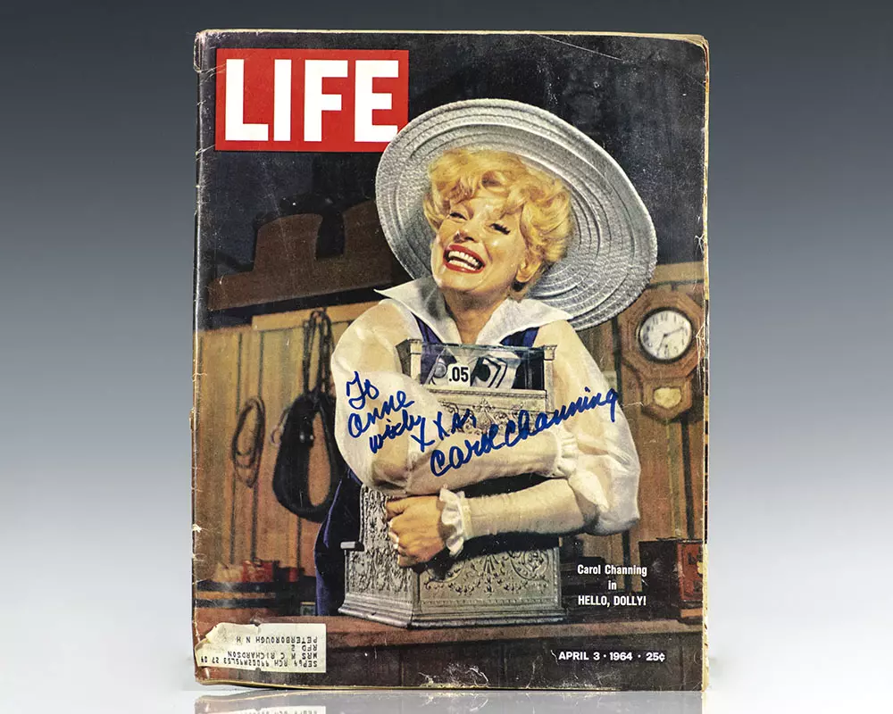 Carol Channing Hello, Dolly! Signed Life Magazine.