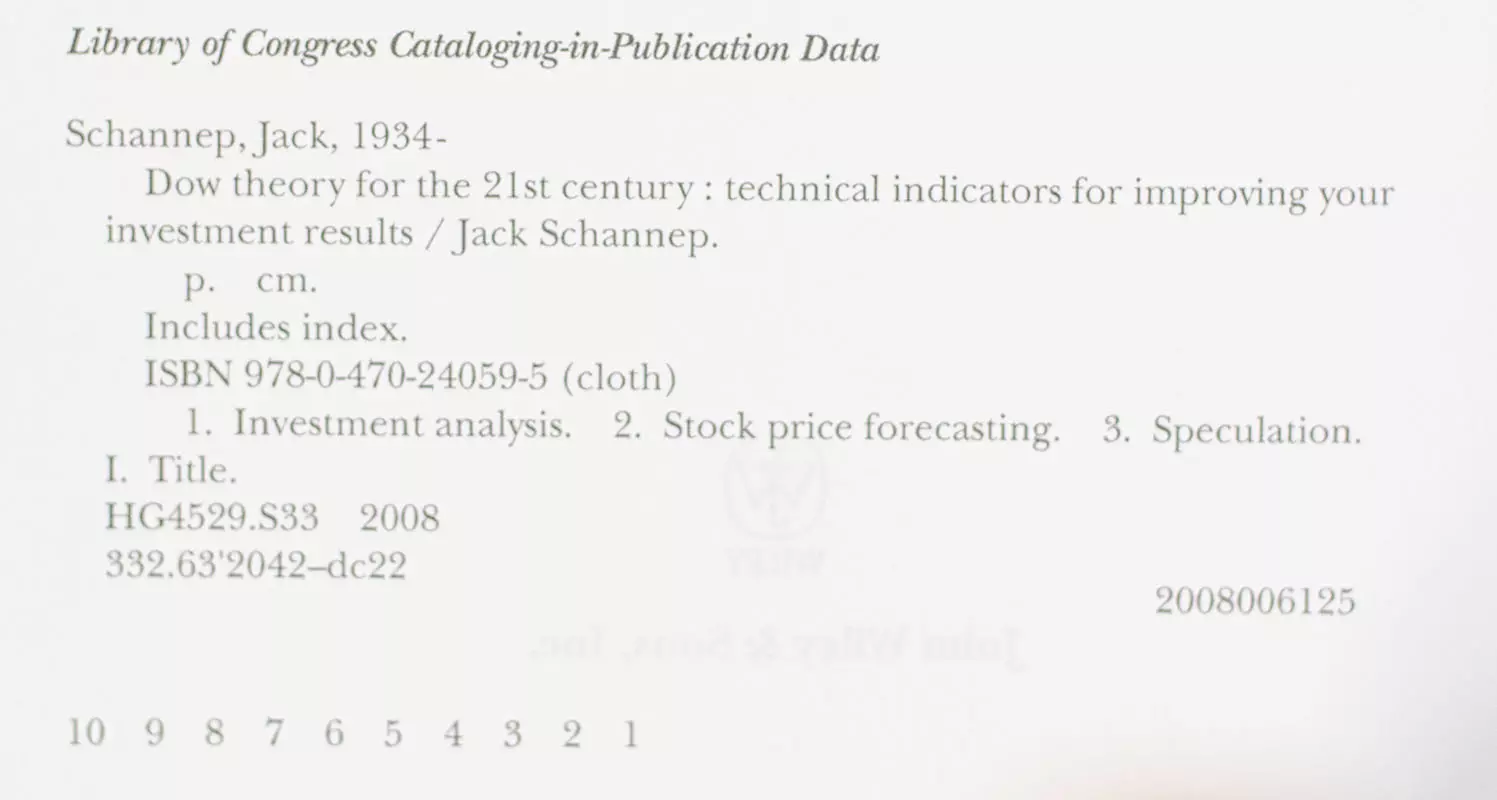 Dow Theory for the 21st Century: Technical Indicators For Improving Your Investment Results.
