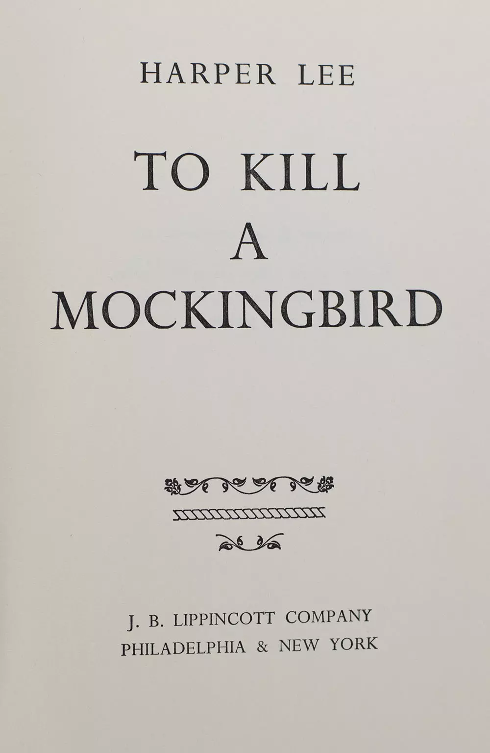 To Kill a Mockingbird.