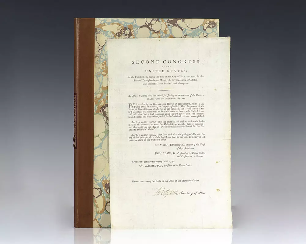 Second Congress of the United States: At the First Session, begun and held at the City of Philadelphia, in the State of Pennsylvania, on Monday the twenty-fourth of October one thousand seven hundred and ninety-one. An Act to extend the Time limited for settling the Accounts of the United States with the Individual States.