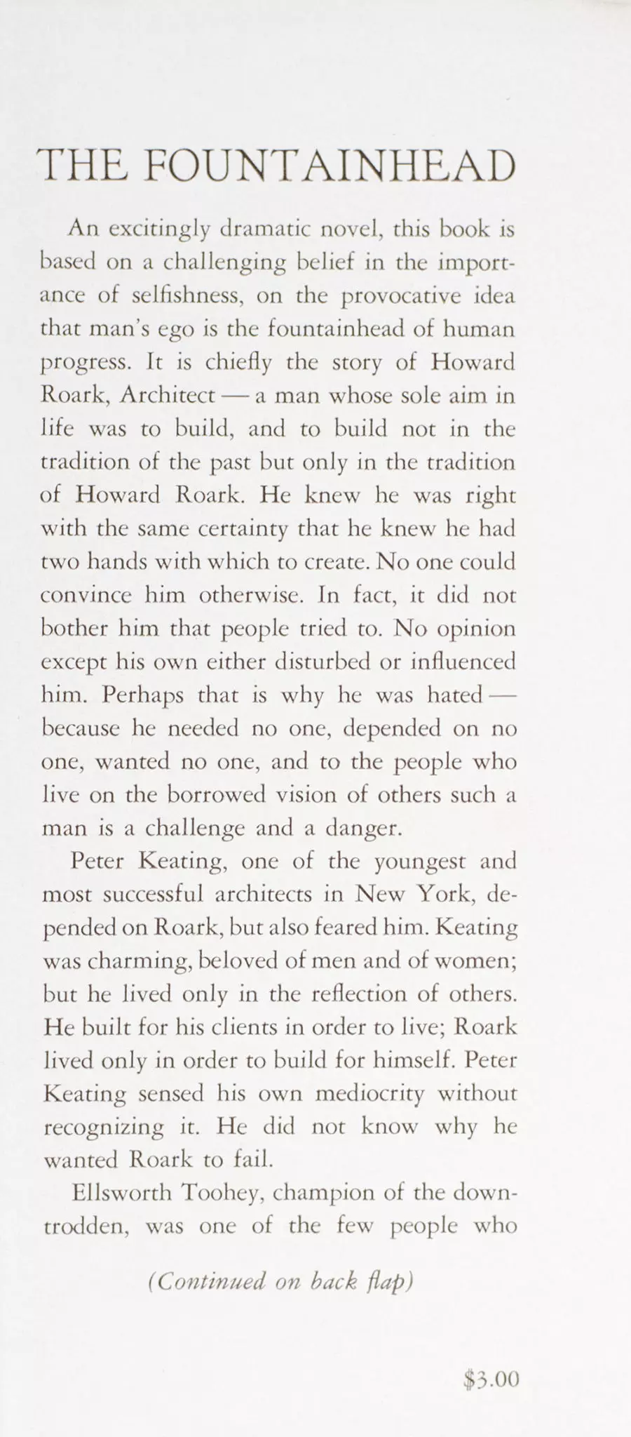 The Fountainhead.