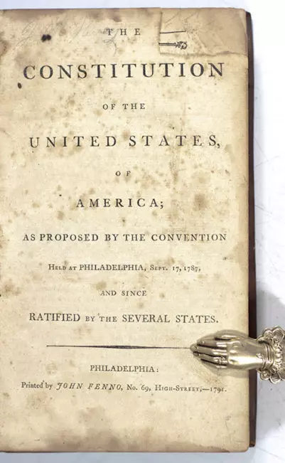 Acts Passed at the Second Congress of the United States of America: Begun and Held at the City of Philadelphia, In the State of Pennsylvania, On Monday, The Twenty-Fourth of October, One Thousand Seven Hundred and Ninety-One: And o the Independence of the United States, the Sixteenth. [Bound With]: The Constitution of the United States of America; As Proposed by the Convention Held at Philadelphia, Sept. 17, 1787, and Since Ratified by the Several States.