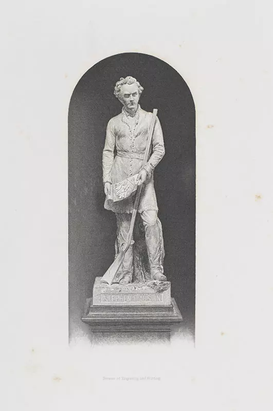 Statues of Sam Houston and Stephen F. Austin, Erected in Statuary Hall of the Capitol Building at Washington.