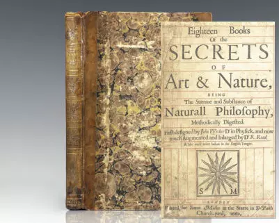 Eighteen Books of the Secrets of Art & Nature, Being The Summe and Substance of Naturall Philosophy, Methodically Digested. First designed by John Wecker Dr in Physick, and now much Augmented and Inlarged by Dr. R. Read. A like work never before in the English tongue.