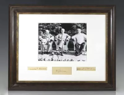 Harry S. Truman, Winston S. Churchill and Joseph Stalin Signatures.