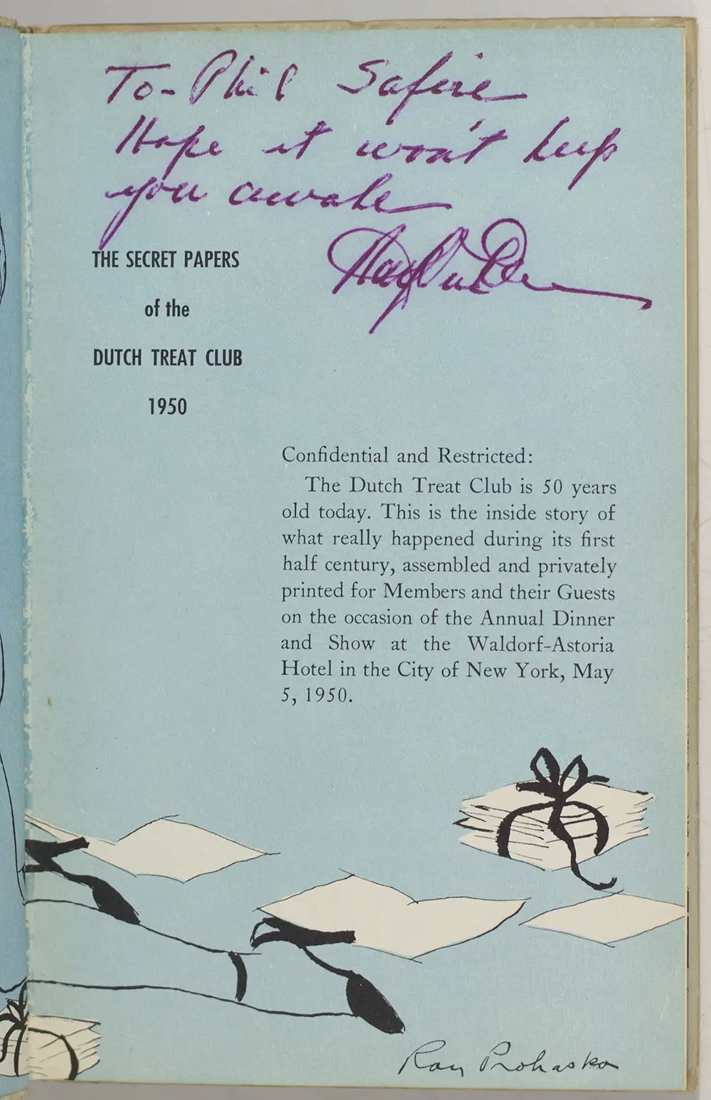 Secret Papers of the Dutch Treat Club.