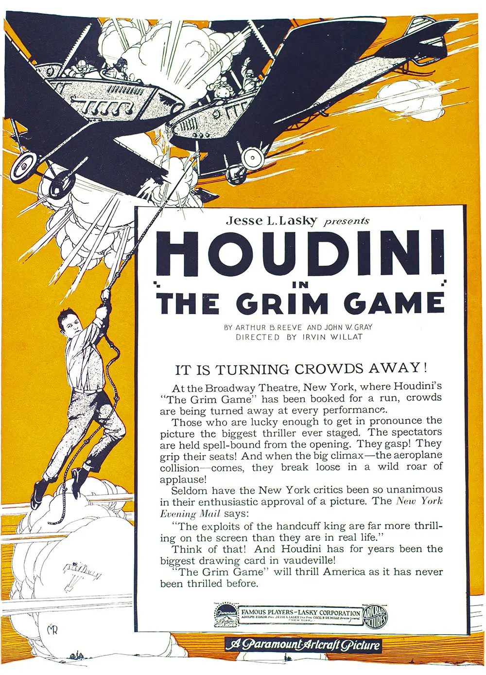 Harry Houdini Signed Houdini Picture Corporation Stock Certificate.