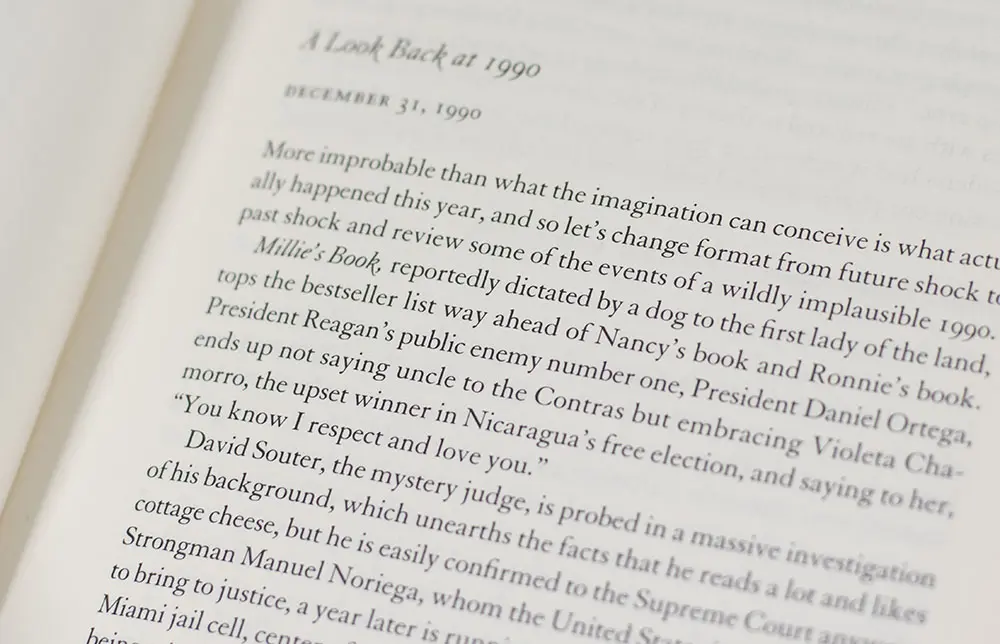 Come to Think of It: Notes on the End of the Millennium.