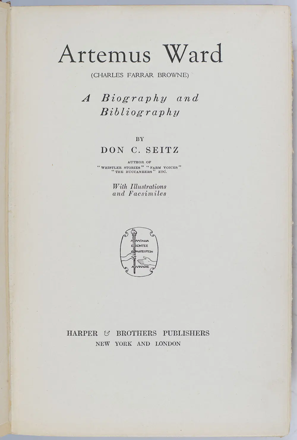 Artemus Ward (Charles Farrar Browne): A Biography and Bibliography.