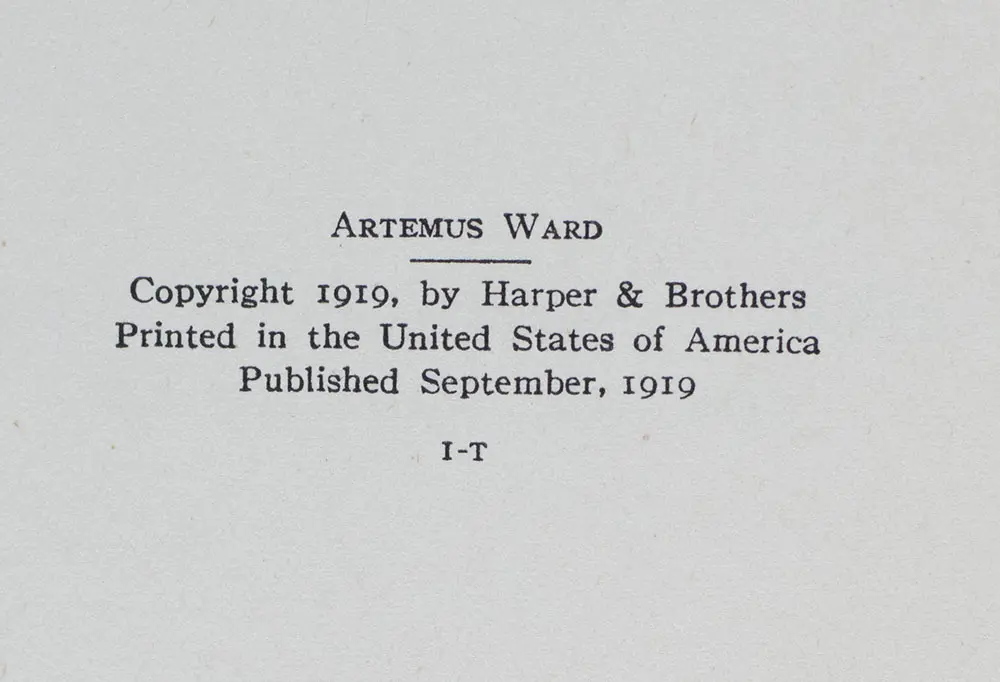 Artemus Ward (Charles Farrar Browne): A Biography and Bibliography.