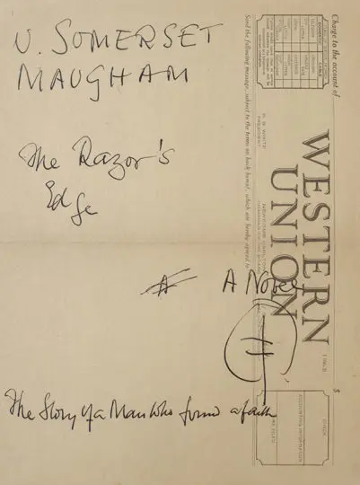 The Razor's Edge Original Dust Jacket Design Signed.