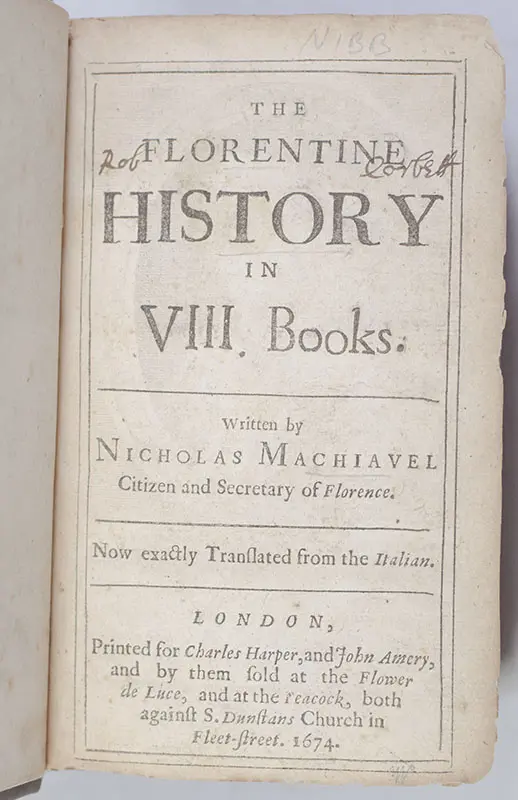 The Florentine History in VIII Books.