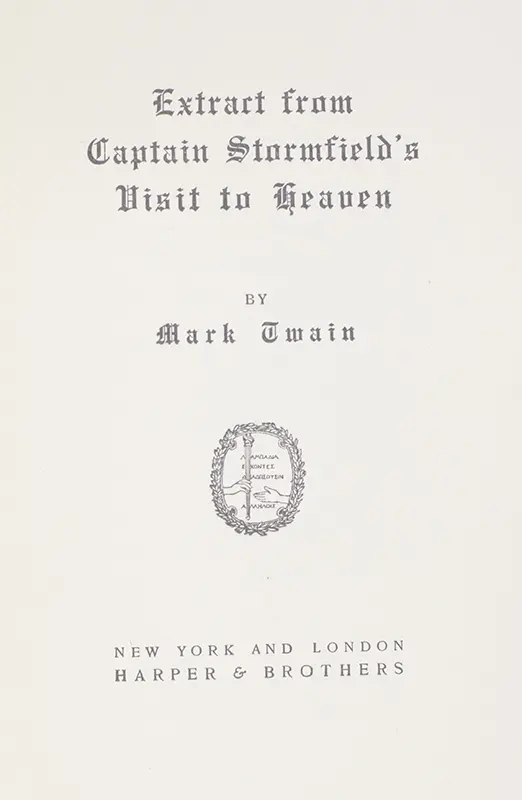 Extract From Captain Stormfield's Visit to Heaven.