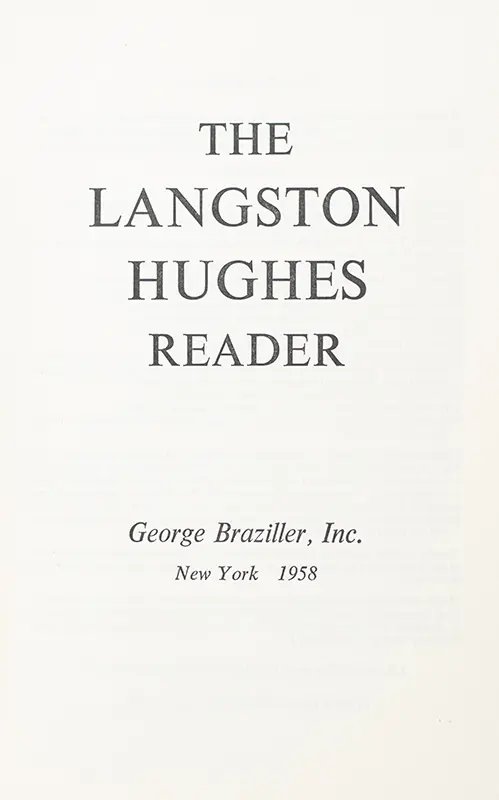 The Langston Hughes Reader.