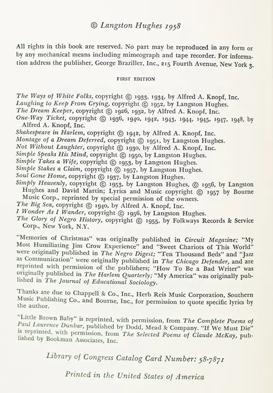 The Langston Hughes Reader.
