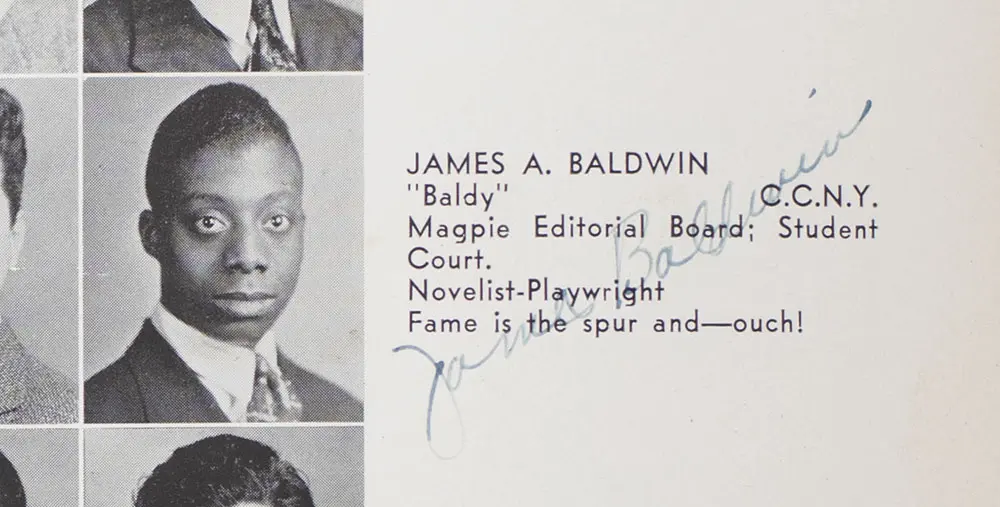 James Baldwin Signed De Witt Clinton High School Class of 1941 Yearbook.
